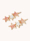 Marbelized Star Trio Clip - Colors: Pink Irridescent Sparkle & Mother of Pearl White